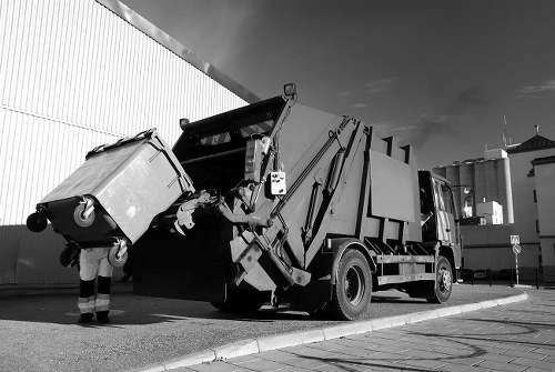 Van outside a Sanderstead business premises ready for waste collection